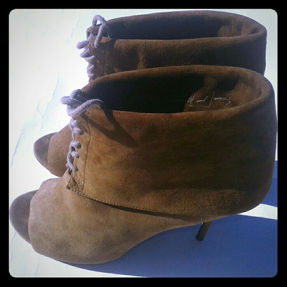 Elizabeth and James Lizzy Peep Toe Ankle Boots